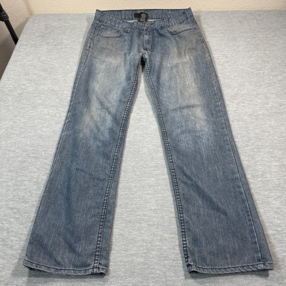 Hype Jeans Men 34x32 Light Wash Straight Leg Mid Rise Cotton Blend Denim‎